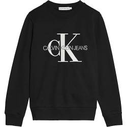 Calvin Klein Kinder Sweater Rundhals Monogram Logo Sweatshirt 4 Jahre Schwarz von Calvin Klein