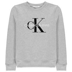 Calvin Klein Kinder Sweater Rundhals Monogram Logo Sweatshirt 8 Jahre Grau von Calvin Klein