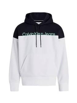 Calvin Klein Lockere Sweatshirt Farbe Block Weiß, weiß, XL von Calvin Klein