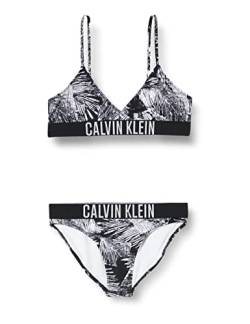 Calvin Klein Mädchen Bikini Triangle Bikini-Set, Mehrfarbig (Ip Palm Collage Black Aop), 8-10 Jahre von Calvin Klein