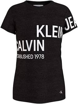 Calvin Klein Mädchen T-Shirt Kurzarm Inst Hero Logo T-Shirt Schwarz 14 Jahre von Calvin Klein