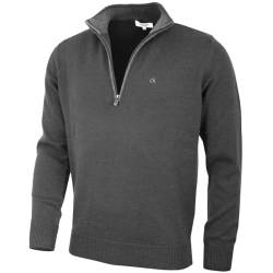 Calvin Klein Mens Cotton Golf Sweater – Anthrazit – XXXXXL von Calvin Klein