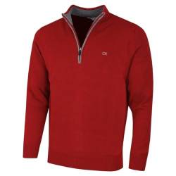 Calvin Klein Mens Cotton Golf Sweater – Burgund – XXXXXL von Calvin Klein