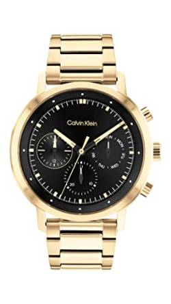 Calvin Klein Multi Zifferblatt Quarz Uhr für Herren mit Gelbgoldfarbenes Edelstahlarmband - 25200065 von Calvin Klein