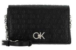 Calvin Klein Re-Lock Shoulder Bag With Flap CK Black von Calvin Klein