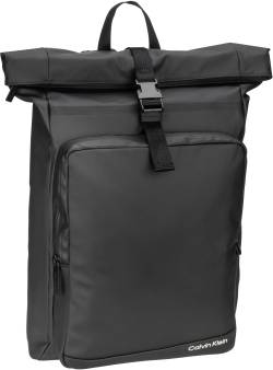 Calvin Klein Rubberized Rolltop Backpack PSP24  in Schwarz (27.7 Liter), Rolltop Rucksack von Calvin Klein