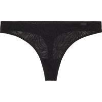 Calvin Klein Sheer Marquisette Tanga, halbtransparent, für Damen, schwarz, L von Calvin Klein