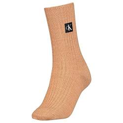 Calvin Klein Socks Women's CKJ Women 1P ICON Patch Crew Sock, Camel, ONE Size von Calvin Klein