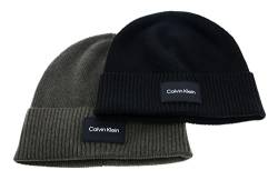 Calvin Klein Soft Giftset Rtw Patch Rib Beanie 2-Pack Olive/Black von Calvin Klein