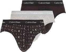 Calvin Klein herren 3P hip brief underpants, Black/Grey Heather/Subdued Logo, S von Calvin Klein