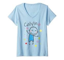 Damen Calvin T-Shirt mit V-Ausschnitt von Calvin Klein