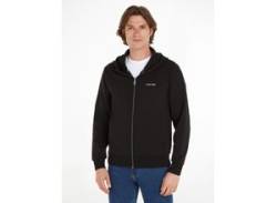 Sweatjacke CALVIN KLEIN "MICRO LOGO REPREVE HOODIE JACKET" Gr. L, schwarz (ck black) Herren Sweatjacken von Calvin Klein