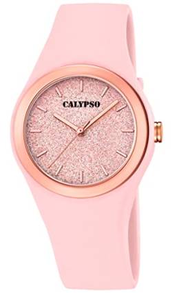 Calypso Damen Quarzuhr analog rosa Kunststoff Uhr PU-Band K5755/6 K5755 von Calypso