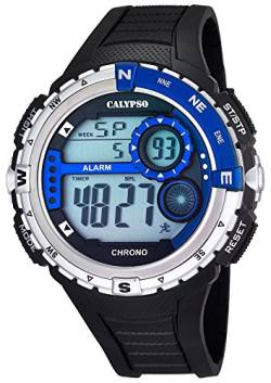 Calypso Herrenarmbanduhr Quarz Polyurethanband schwarz/blau digital K5662/3 von Calypso