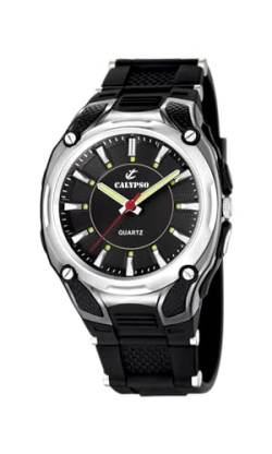 Calypso Men's Quartz Watch with Black Dial Analogue Display and Black Plastic Strap K5560/2 von Calypso