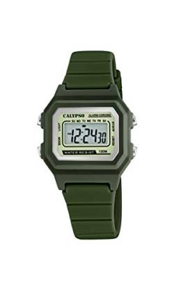 Calypso Unisex Digital Gesteppte Daunenjacke Uhr mit Kunststoff Armband K5802/4 von Calypso
