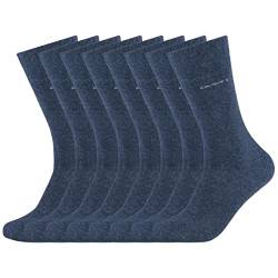 Camano 8 Paar Socken Unisex 3642 CA-SOFT Cotton ohne Gummidruck Damen und Herren Strümpfe, Farbe Jeans, Größe 39-42 von Camano