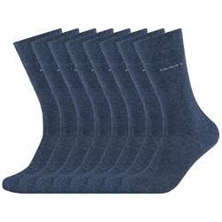 Camano 8 Paar Socken Unisex 3642 CA-SOFT Cotton ohne Gummidruck Damen und Herren Strümpfe, Farbe Jeans, Größe 47-49 von Camano