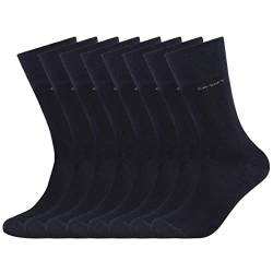 Camano 8 Paar Socken Unisex 3642 CA-SOFT Cotton ohne Gummidruck Damen und Herren Strümpfe, Farbe Navy, Größe 47-49 von Camano
