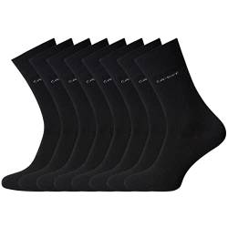 Camano 8 Paar Socken Unisex 3642 CA-SOFT Cotton ohne Gummidruck Damen und Herren Strümpfe, Farbe Schwarz, Größe 39-42 von Camano