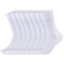 Camano 8 Paar Socken Unisex 3642 CA-SOFT Cotton ohne Gummidruck Damen und Herren Strümpfe, Farbe Weiß, Größe 43-46 von Camano