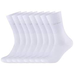 Camano 8 Paar Socken Unisex 3642 CA-SOFT Cotton ohne Gummidruck Damen und Herren Strümpfe, Farbe Weiß, Größe 47-49 von Camano