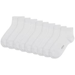 Camano 9 Paar Quarter Socken Unisex 3023 Ca-Soft ohne Gummidruck Damen und Herren Sneaker Strümpfe, Farbe Weiß, Größe 43-46 von Camano