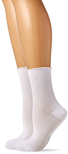 Camano Damen 2281 Socken, Weiß (White 0001), 39/42 (2er Pack) von Camano