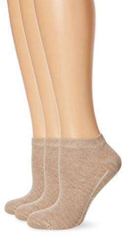 Camano Damen CA Soft Sneaker 3-er Pack Füßlinge, Beige (Sand Melange 18), 39/42 (3er von Camano