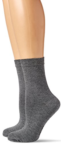 Camano Damen Socken 3514, 2er Pack, Grau (Dark Grey Mel. 0010), 35/38, 2er Pack von Camano