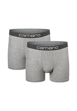Camano Herren Boxershorts Comfort mit nachhaltigerer Baumwolle (BCI) Light Grey Melange 2XL von Camano