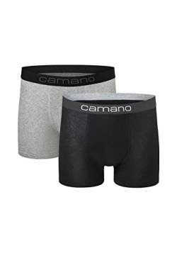 Camano Herren Boxershorts Unterhosen Herren elastischer Gummibund ohne Einschneiden Baumwolle Stretch hautfreundlich Atmungsaktiv 2er Pack XL Black Mix von Camano