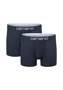 Camano Herren Boxershorts Unterhosen Herren elastischer Gummibund ohne Einschneiden Baumwolle Stretch hautfreundlich Atmungsaktiv 2er Pack XL Navy Blazer von Camano