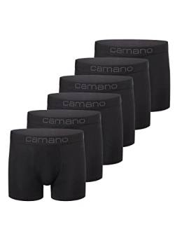 Camano Herren Boxershorts Unterhosen Herren elastischer Gummibund ohne Einschneiden Baumwolle Stretch hautfreundlich Atmungsaktiv 6er Pack L Black von Camano