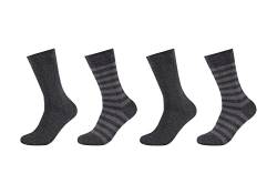 Camano Herren Online Men ca-Soft Stripes 4er Pack Socken, Anthracite Melange, 39/42 von Camano