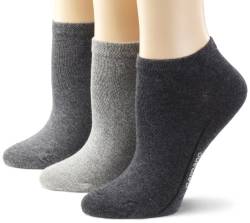 Camano Sneaker Socken im 3er-Pack, grau/weiß/schwarz, Gr. 35-38 von Camano