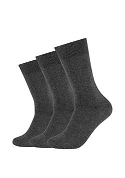 Camano Socken Damen & Herren (3x Paar) in Dunkelgrau mit Baumwolle Größe 43-46 von Camano