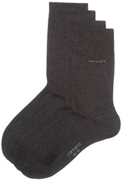 Camano Unisex 2er Pack einfarbige Socken mit verstärkten Zehen und Fersen Damen & Herren Strümpfe, Gr. 47-50, Grau (anthracite 08) von Camano