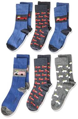 Camano Unisex Kinder Online Children ca-Soft Organic Cotton 6er Pack Socken, Navy Peony, 31/34 von Camano