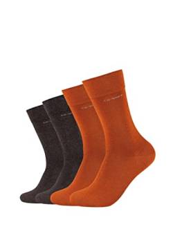 Camano Unisex Socken für Damen und Herren Businesssocken Komfortbund Bequem Langlebig Baumwolle Soft mit verstärktem Fersen- und Zehenbereich 4er Pack 35/38 rust von Camano