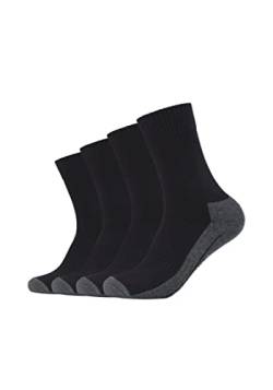 Camano Unisex Sportsocken Atmungsaktiv Bequem Perfekte Passform Tennissocken Verstärkt Herren und Damen pro tex 4er Pack 35/38 black von Camano