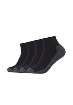 Camano Unisex Sportsocken kurz Atmungsaktiv Bequem Perfekte Passform Tennissocken Verstärkt Herren und Damen pro tex 4er Pack 35/38 black von Camano