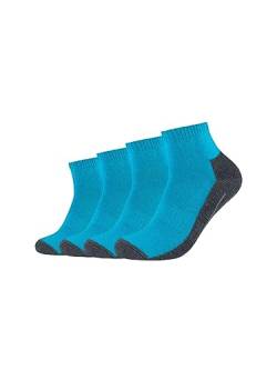 Camano Unisex Sportsocken kurz Atmungsaktiv Bequem Perfekte Passform Tennissocken Verstärkt Herren und Damen pro tex 4er Pack 35/38 turquoise von Camano