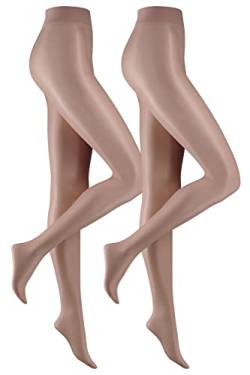 camano Damen Women Everyday Silky Shimmer 15 DEN Tights 2p, Alabaster, 36-38 von Camano