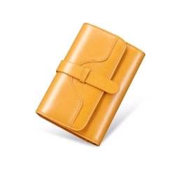 CambOs Business-Geldbörsen, Damen-Geldbörsen aus Rindsleder, Kartenetuis, blockierende Geldbörsen, Leder-Geldklammern (Color : Yellow) von CambOs