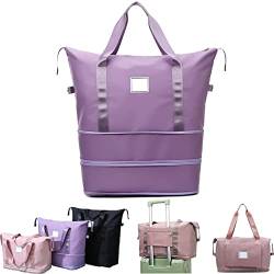 GPMSIGN Reisetasche, große Kapazität, faltbare Reisetasche, wasserdicht, erweiterbar, Sporttasche für Damen und Herren, violett von Camic