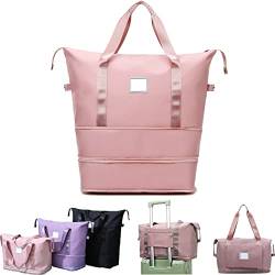 Gpmsign Reisetasche, große Kapazität, faltbare Reisetasche, wasserdicht, erweiterbar, für Damen und Herren, rose von Camic