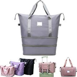Gpmsign Travel Bag, Large Capacity Folding Travel Bag, Waterproof Expandable Duffel Gym Tote Bag for Women Men (Grey) von Camic