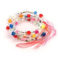 Camidy 10Pcs LED Flower Crown Headdress, Lowing Floral Headpiece for Women Wreath Headband Luminous Flower Head Band for Party von Camidy