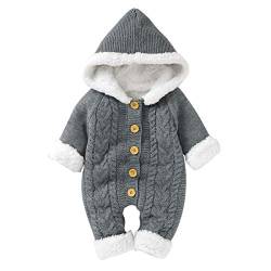 Camidy Baby-Kapuzenoverall Einteiliger Strampler aus Strampler-Baumwolle mit Langen Ärmeln von Camidy